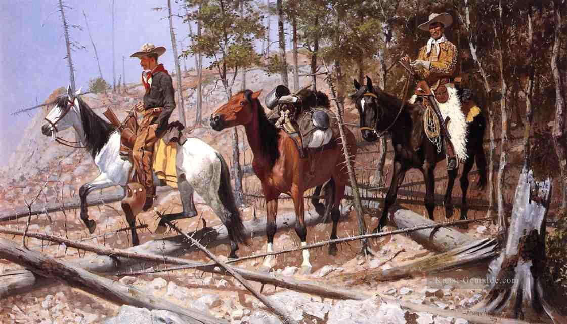 Prospecting für Rinder Strecke Old American West Frederic Remington Ölgemälde